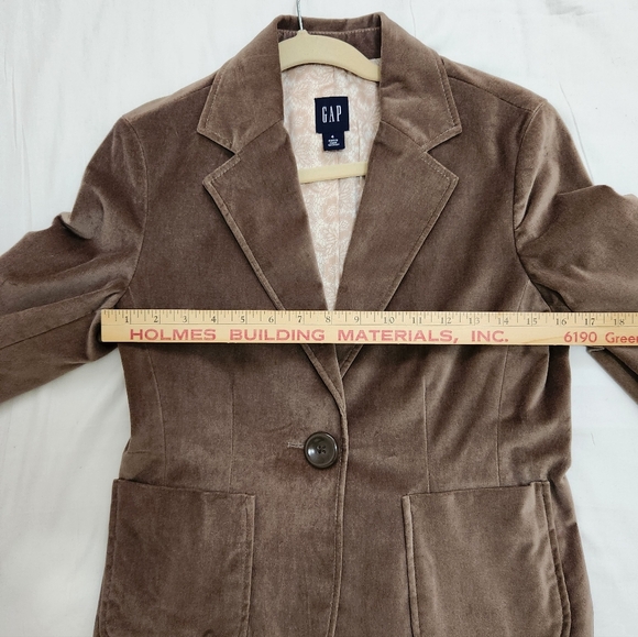 Women's GAP  Mocha Mousse Brown Velvet Blazer size 4 - Picture 5 of 7